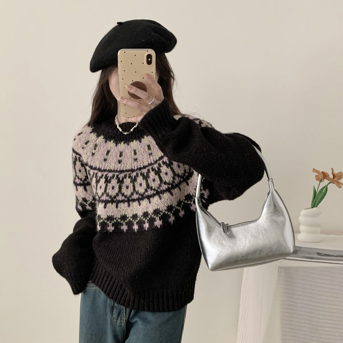 【tops】クルーネックニットセーター　M27133