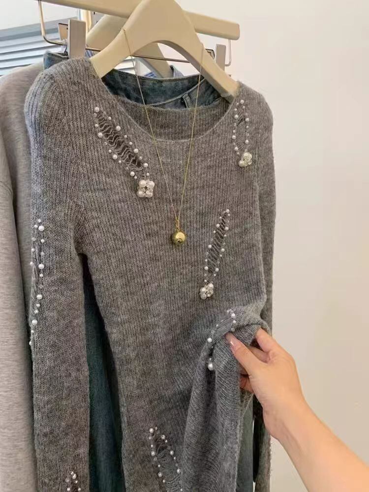 【tops】パールニットセーター　M29309