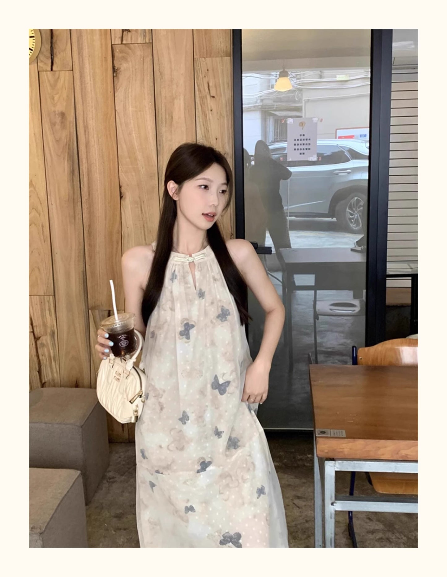 【dress】ホルターネックプリントワンピース G21520