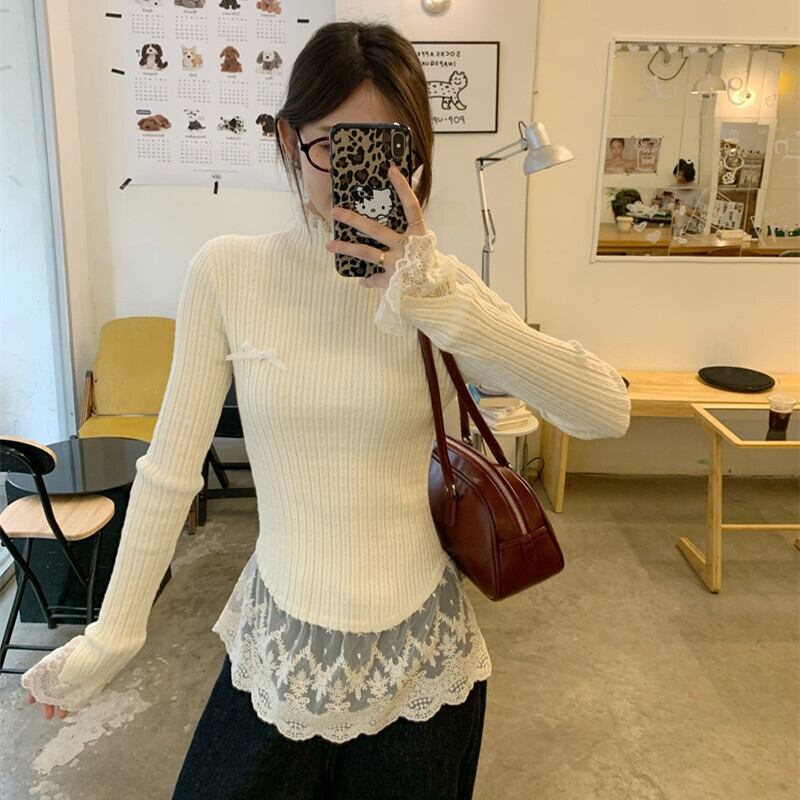 【tops】ドッキングニットトップス　M27458