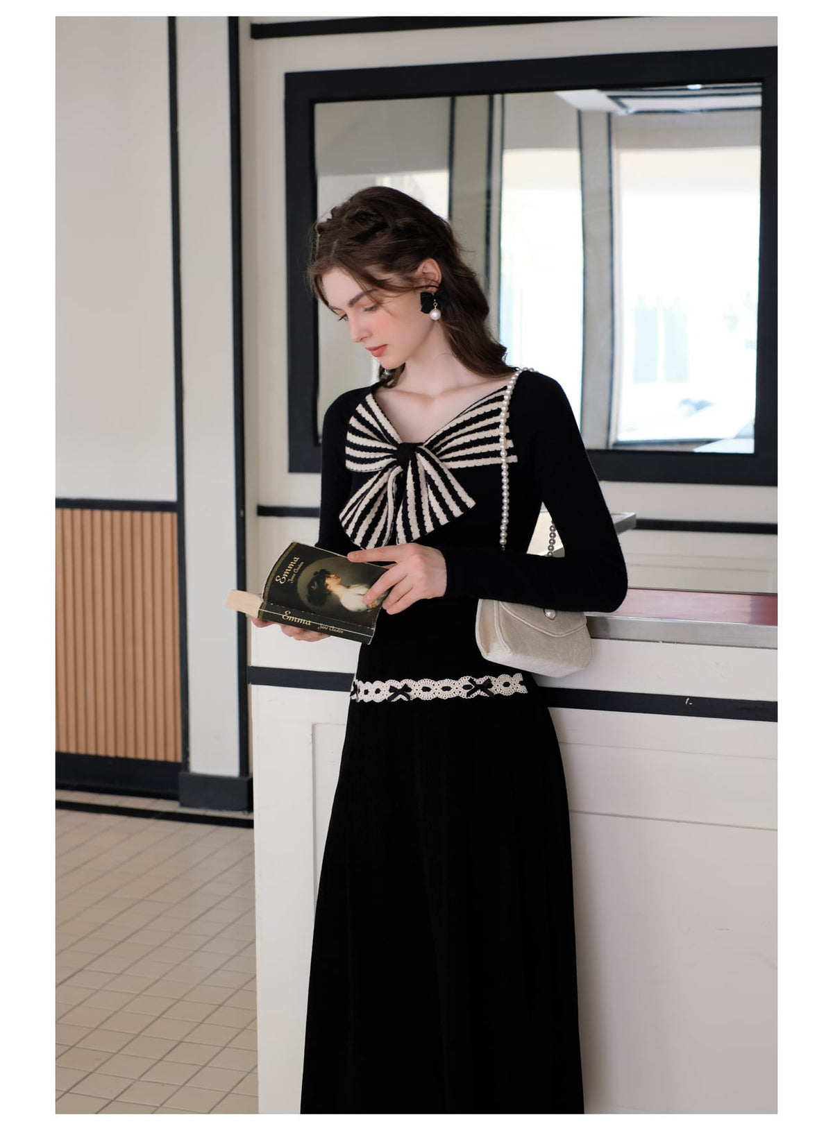【tops】リボンニットトップス　N2795
