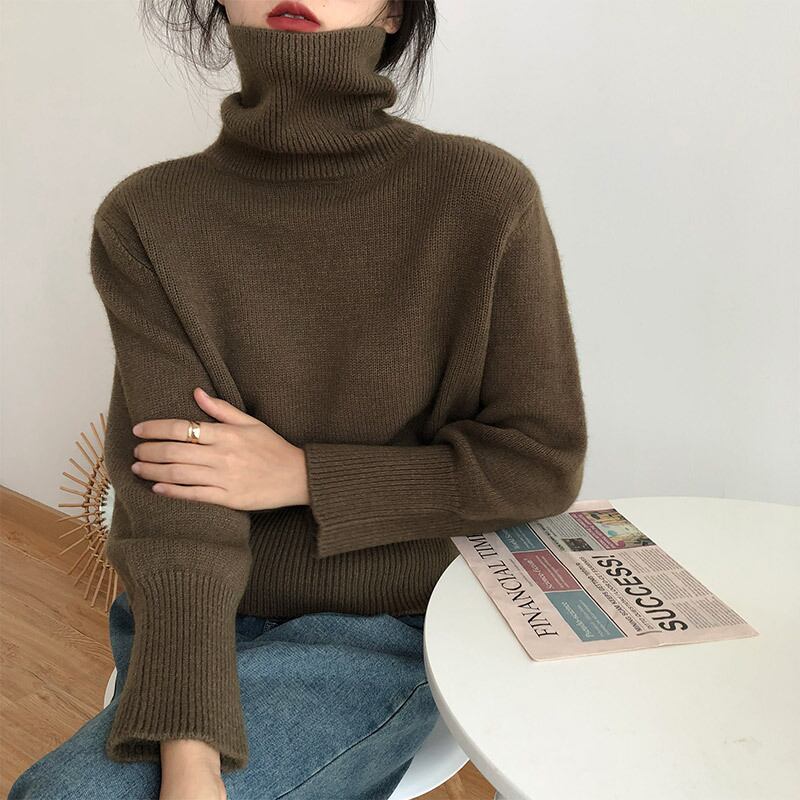 【tops】ハイネックニットプルオーバー　M19163