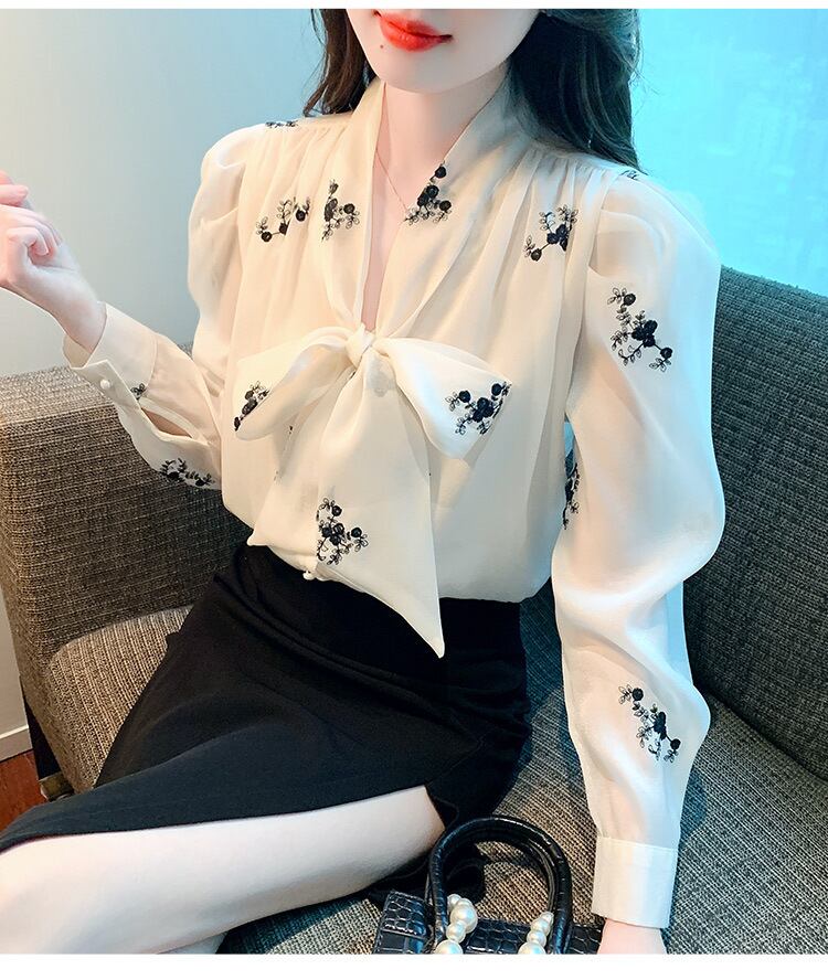 【tops】刺繍シャツトップス　M18478