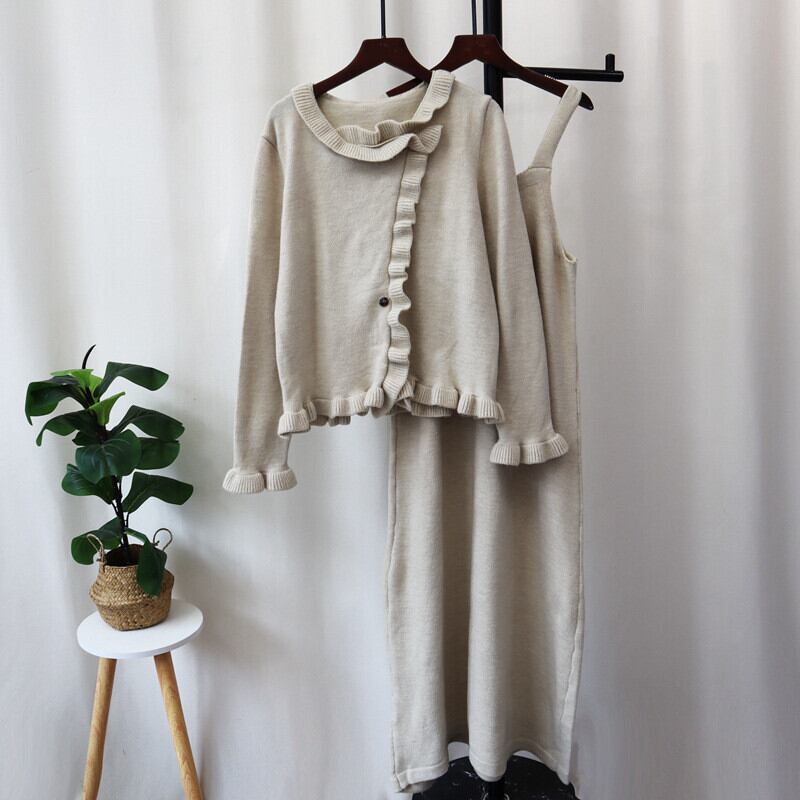 【set】ニットカーデ×キャミワンピースセット　M26854