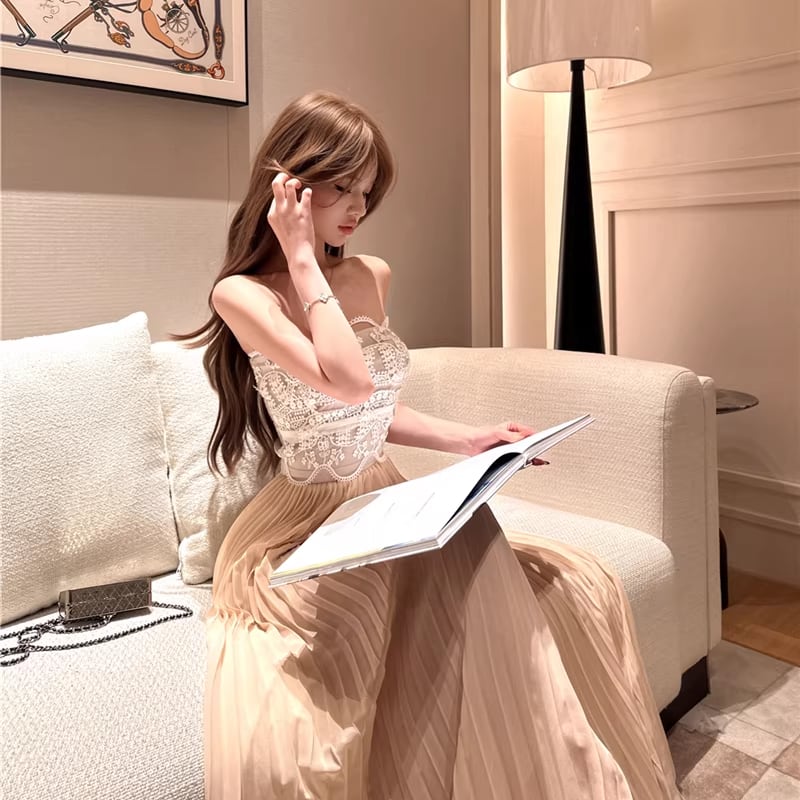【dress】レースドッキングドレス Q7906