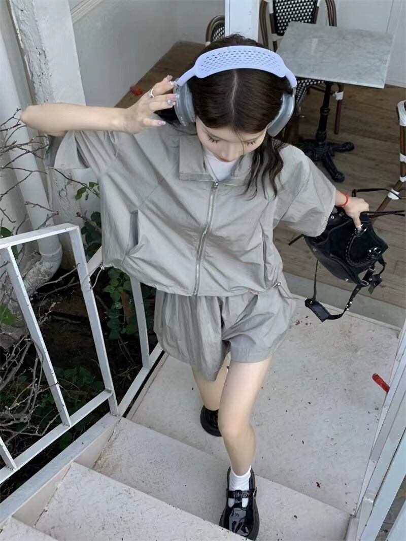 【set】カーディガンアウター+ショートパンツ２点セットG21286