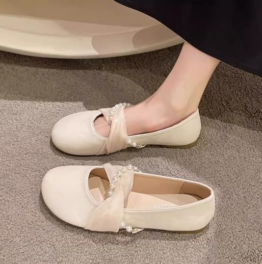 【shoes】ビーズフラットシューズF7474