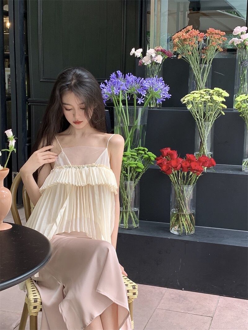 【tops】シフォンギャザーキャミソールG20098