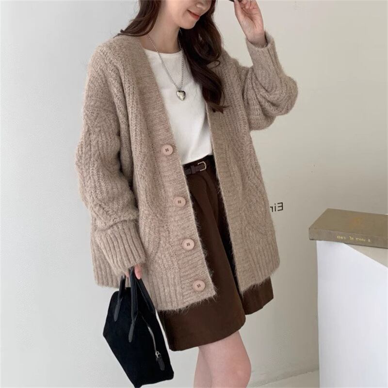 【outer】Vネックニットカーディガン Q7151