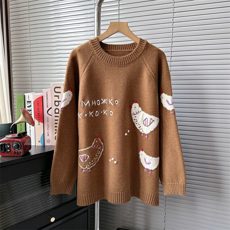 【tops】クルーネックニットセーター　M18924