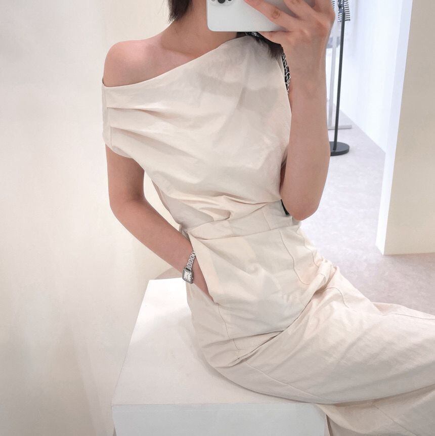 【dress】オフショルダースリットワンピース G20073