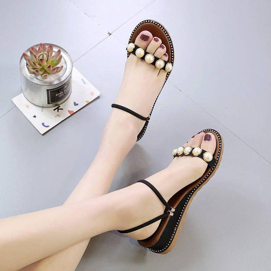 【shoes】3色履きやすい合わせやすいファッション無地サンダルF0263