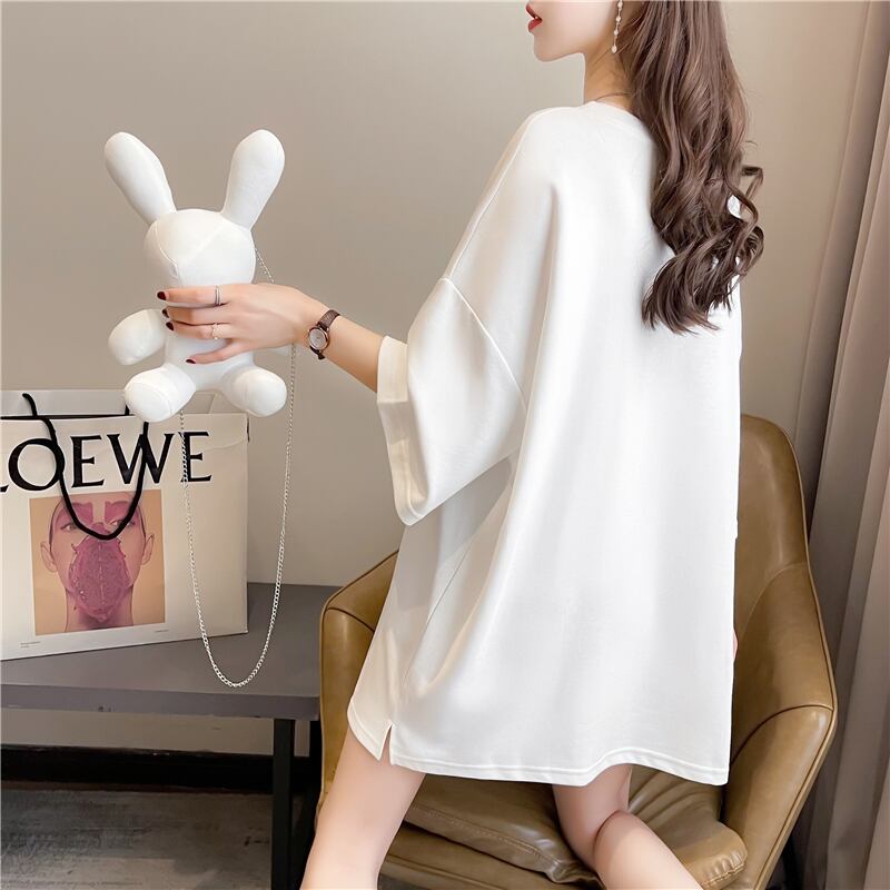 【tops】清新合わせやすい3色ラウンドネック半袖着回しゆったりTシャツF0311