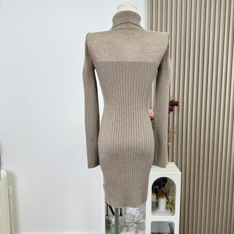 【dress】ハイネックニットワンピース Q7813