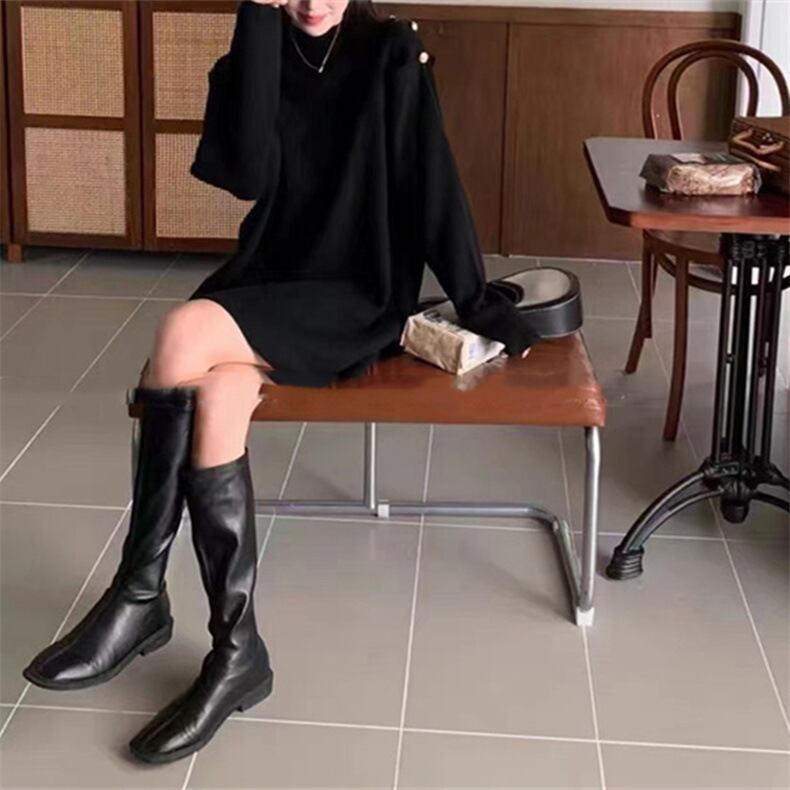 【dress】オフショルダーニットワンピース　M18697