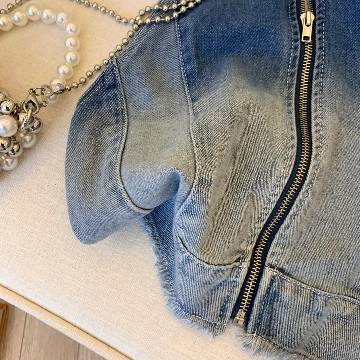 【tops】ファスナーデニムキャミソールG20350