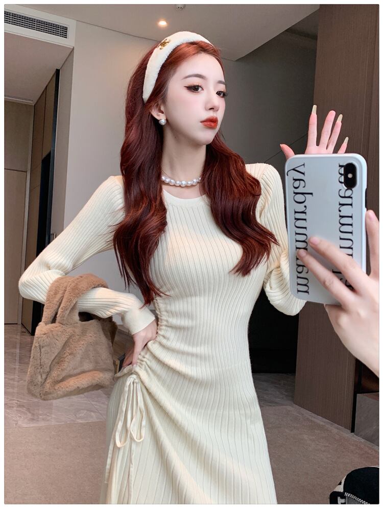 【dress】巾着ニットワンピース　M28217