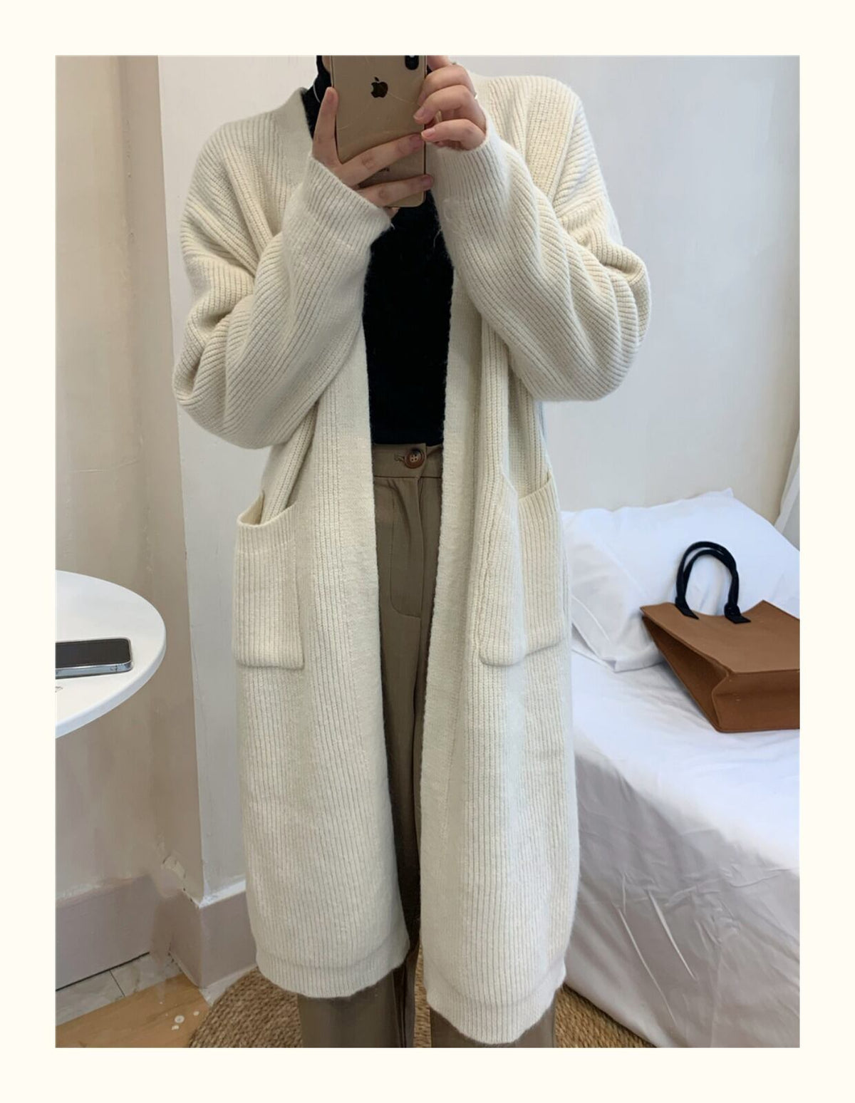【outer】ロング丈ニットカーデ　M19145