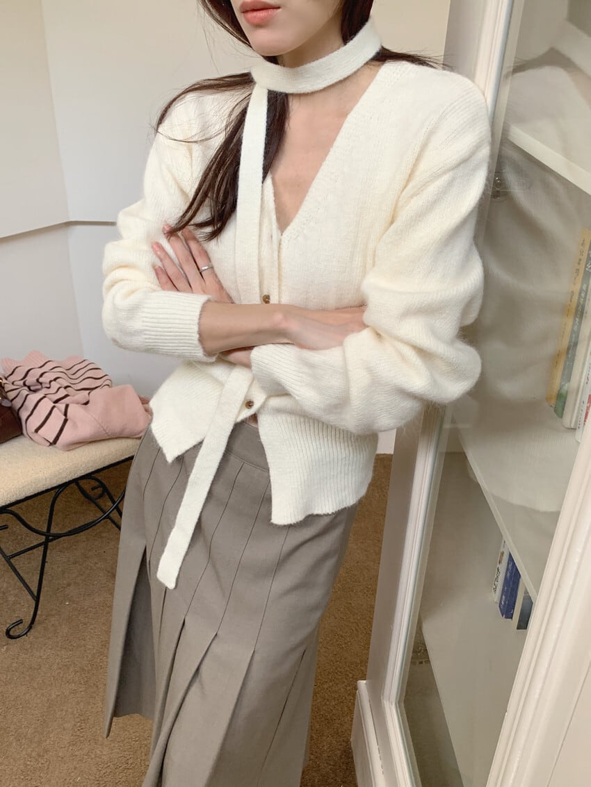 【outer】Vネックニットカーデ　M27492