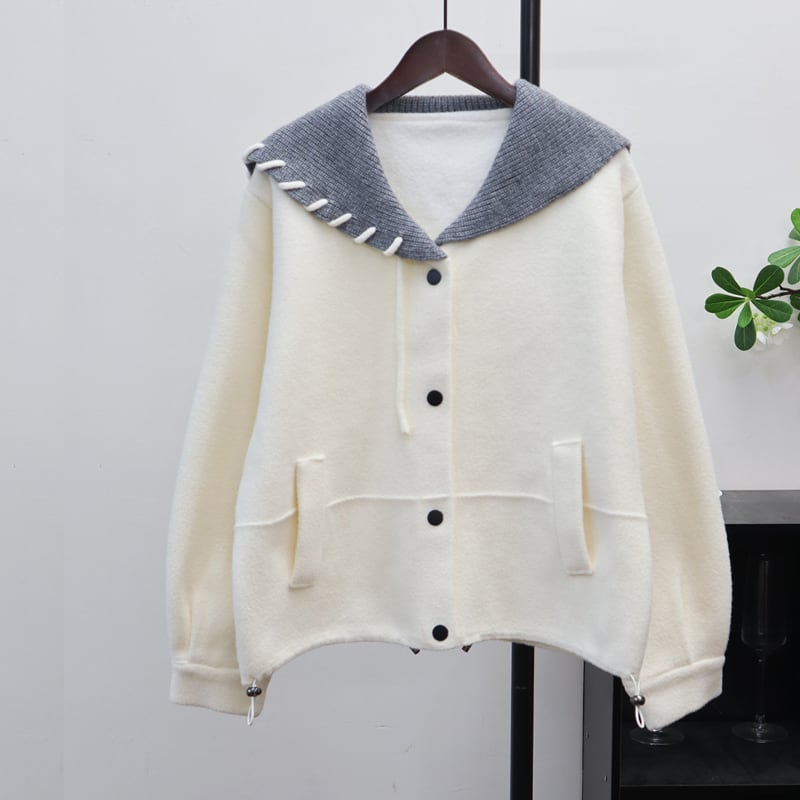 【outer】Vネックニットカーディガン Q7259