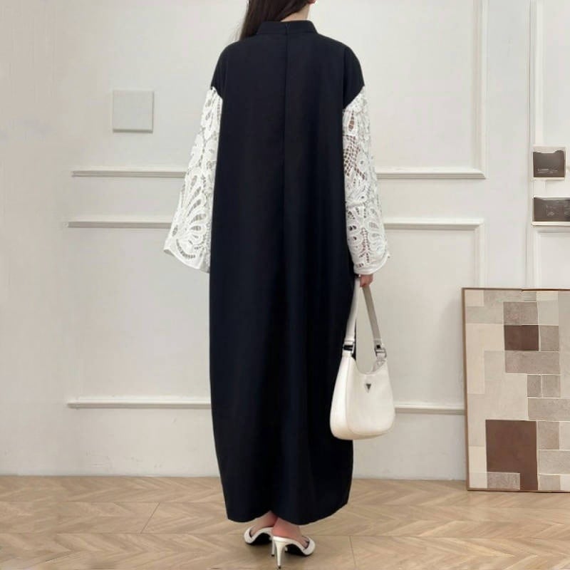 【dress】レース切り替えワンピース　M24076