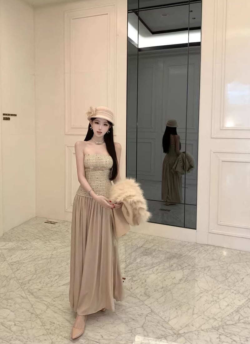 【dress】ロングチューブワンピース Q8461