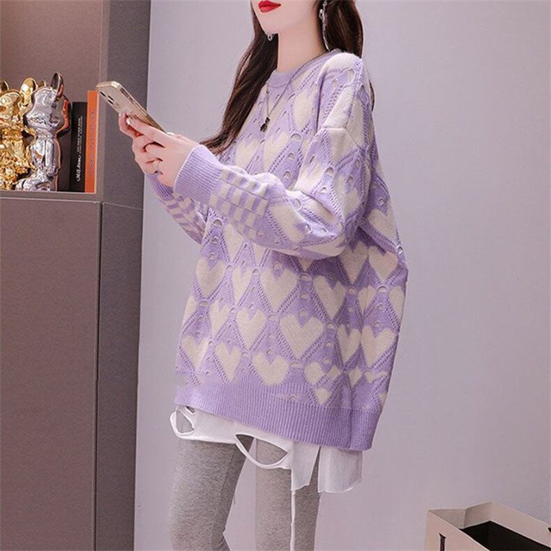 【tops】クルーネックニットセーター　M18698
