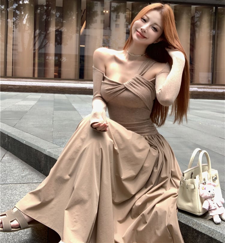【dress】ニットドッキングワンピース　M28174