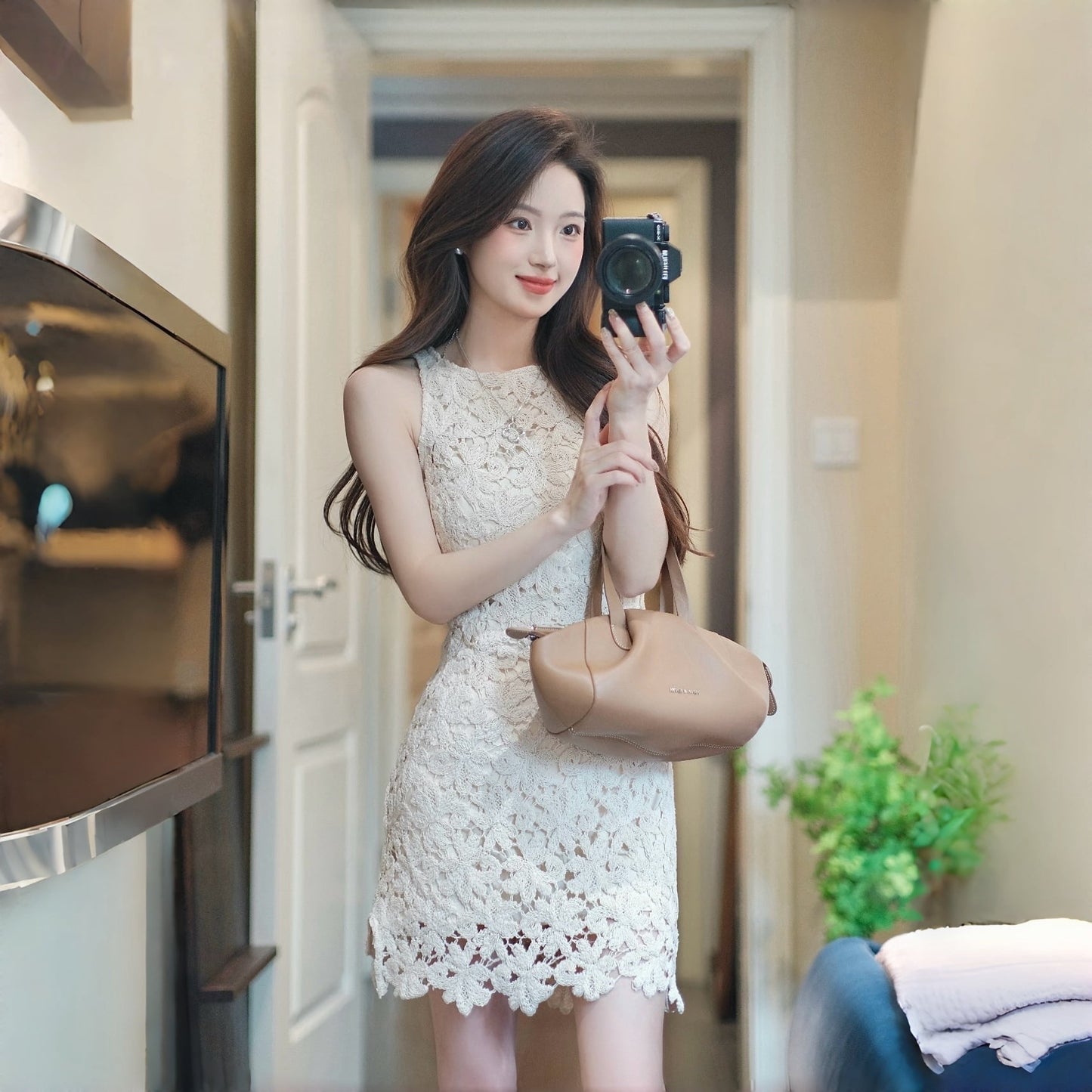 【dress】ノースリーブレースミニワンピース＆ロングワンピース　N3560