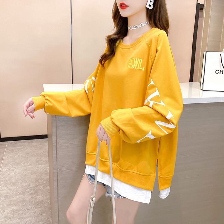 【tops】選べる5色！ラウンドネック長袖英字柄ファッションゆったり着回しパーカーF0673