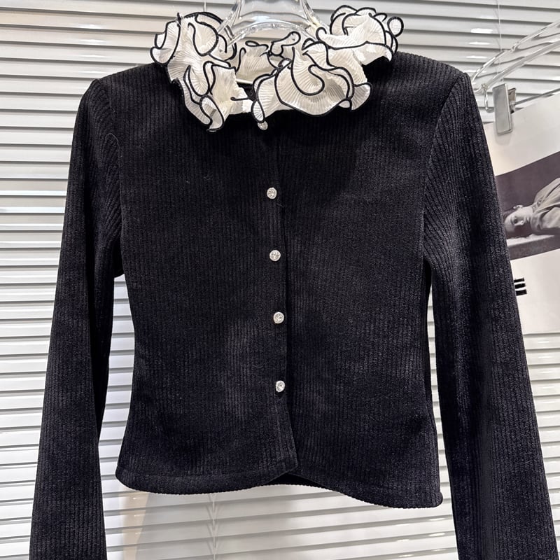 【outer】シフォンフレアドッキングコーデュロイコート Q7347