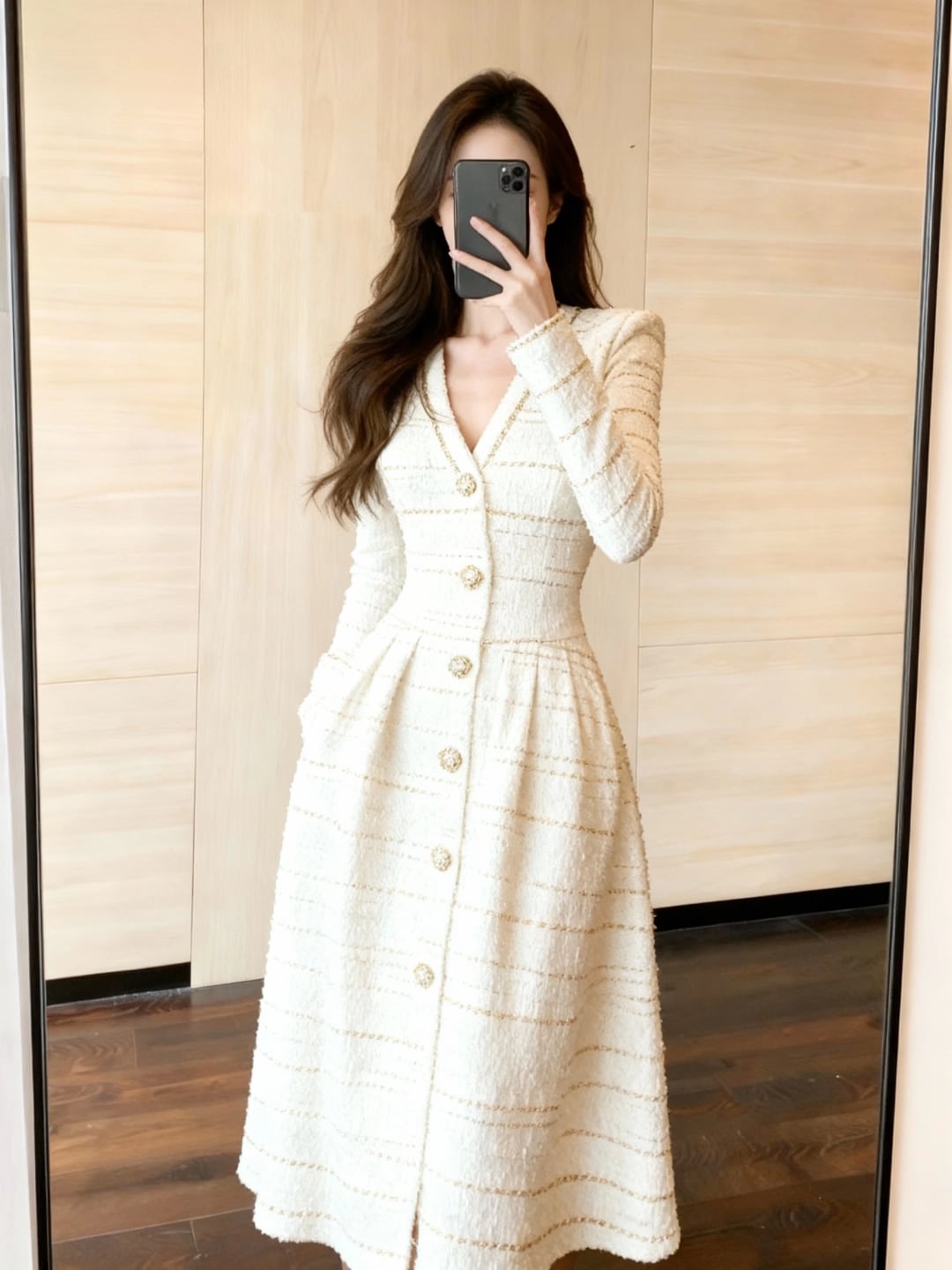 【dress】Vネックロングワンピース Q7550