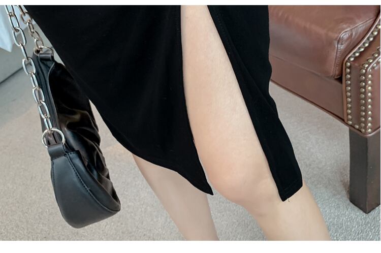 【dress】エレガント気質満点秋体型カバーデザインタイトスリットワンピース G2236