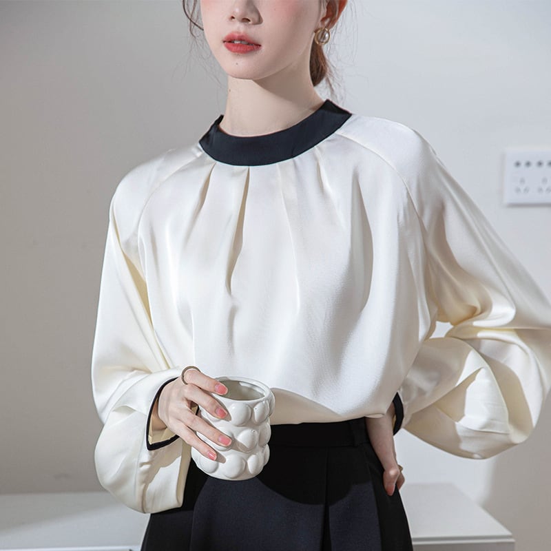 【tops】スタンドネックリボンブラウスG20316