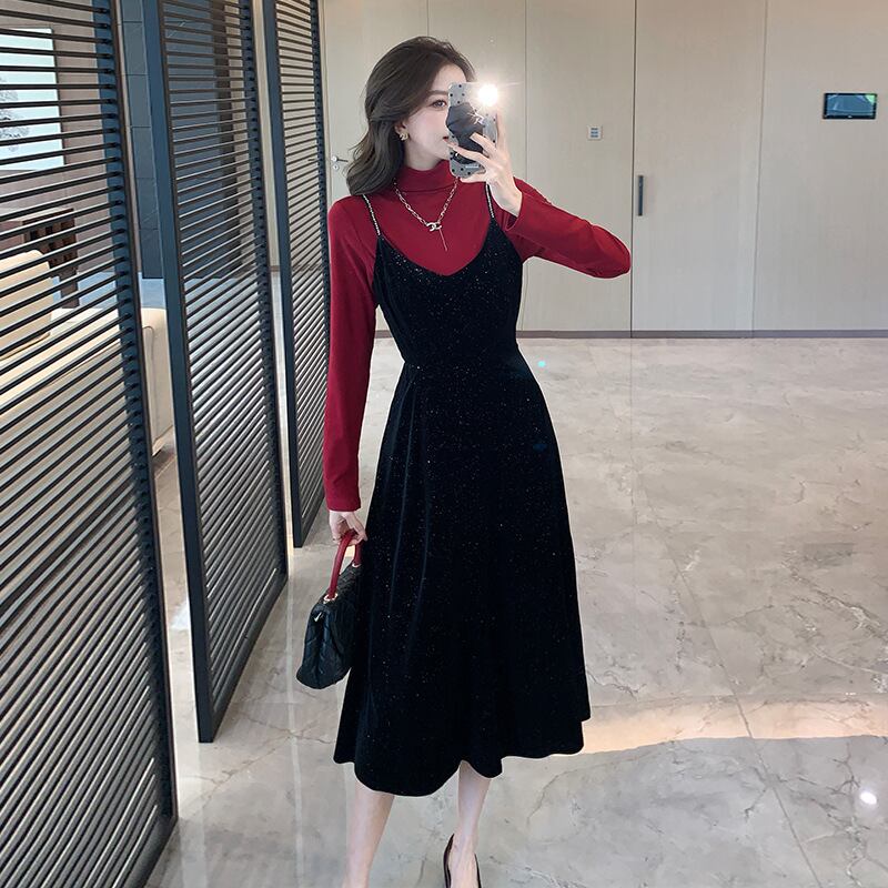 【set】ニットトップス×キャミワンピースセット　M28480