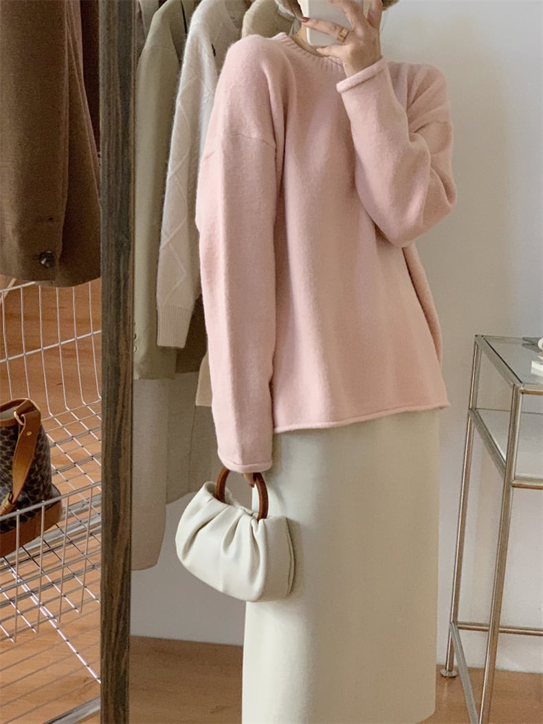 【tops】クルーネックニットセーター　M25996