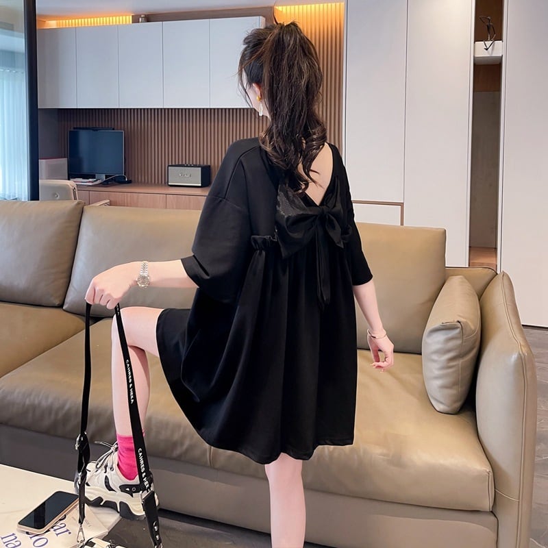 【tops】リボン付きTシャツ　M24349