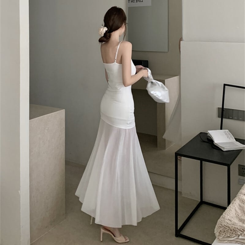 【dress】チュールコンビキャミワンピース　M29737