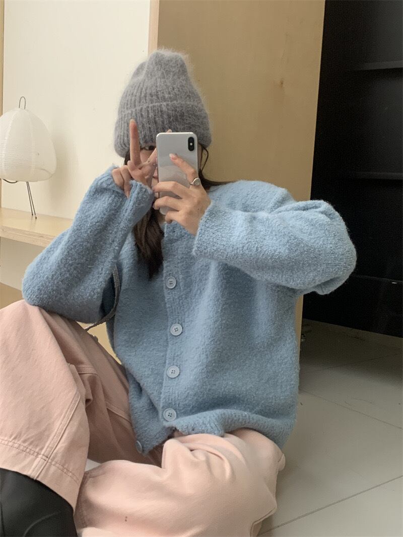 【outer】クルーネックニットカーデ　M18868