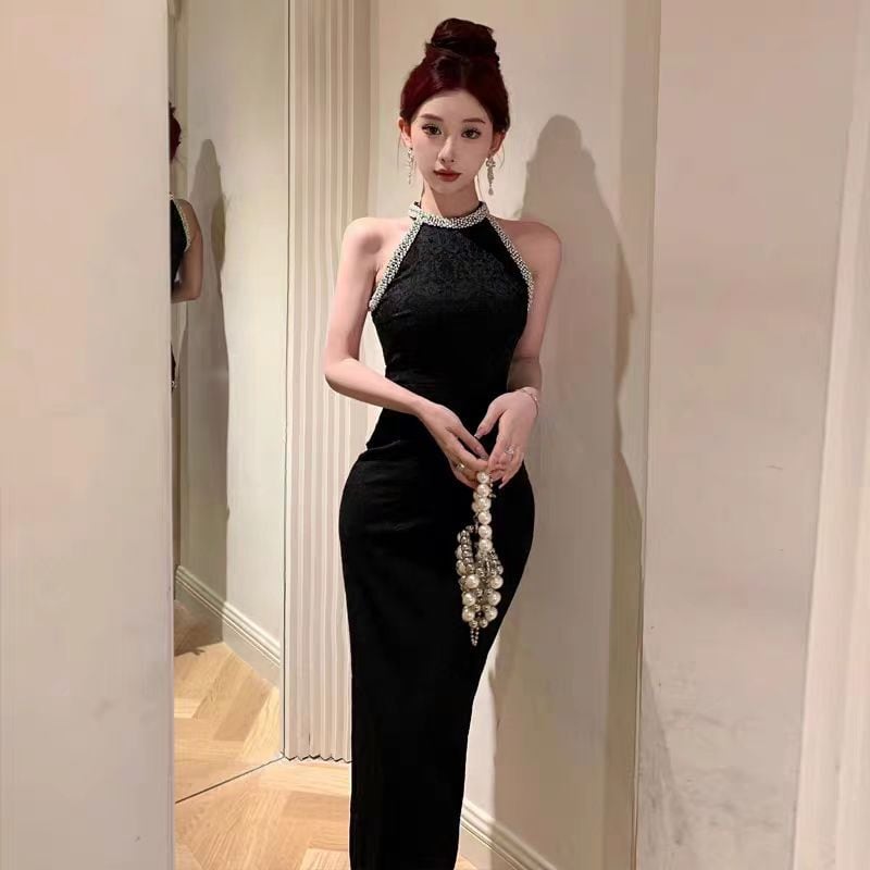 【dress】ホルターネックノースリーブワンピース G21116