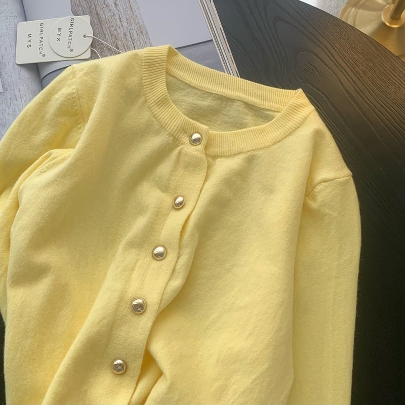 【outer】クルーネックニットカーデ　M29423