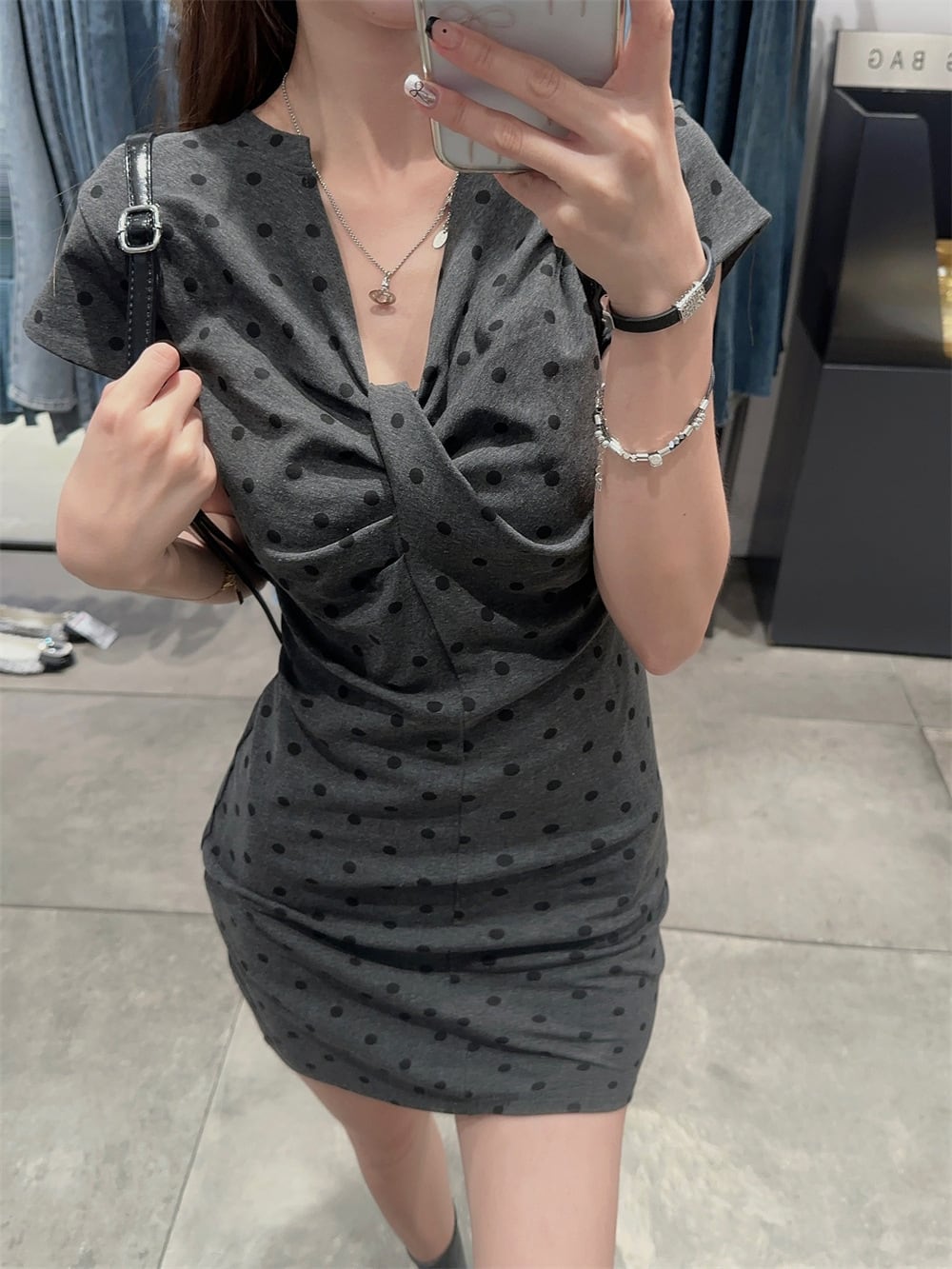 【dress】ドット柄ワンピース　M24404