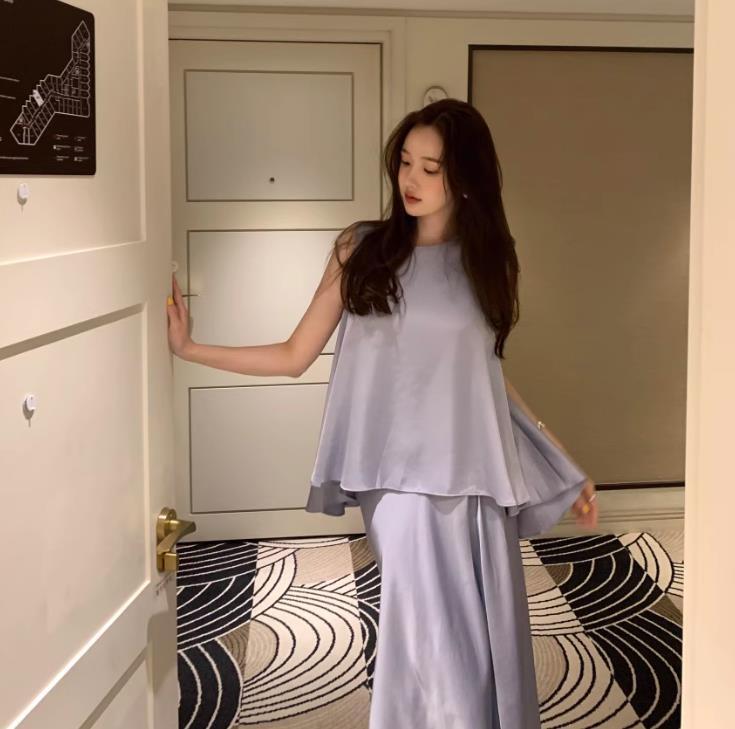 【set】イレギュラータンクトップ+スカート２点セットF7417