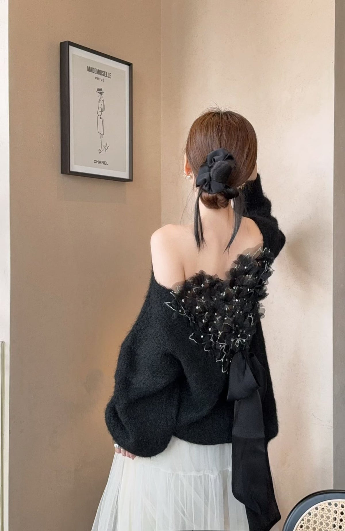 【tops】バックリボンニットトップス　N3505