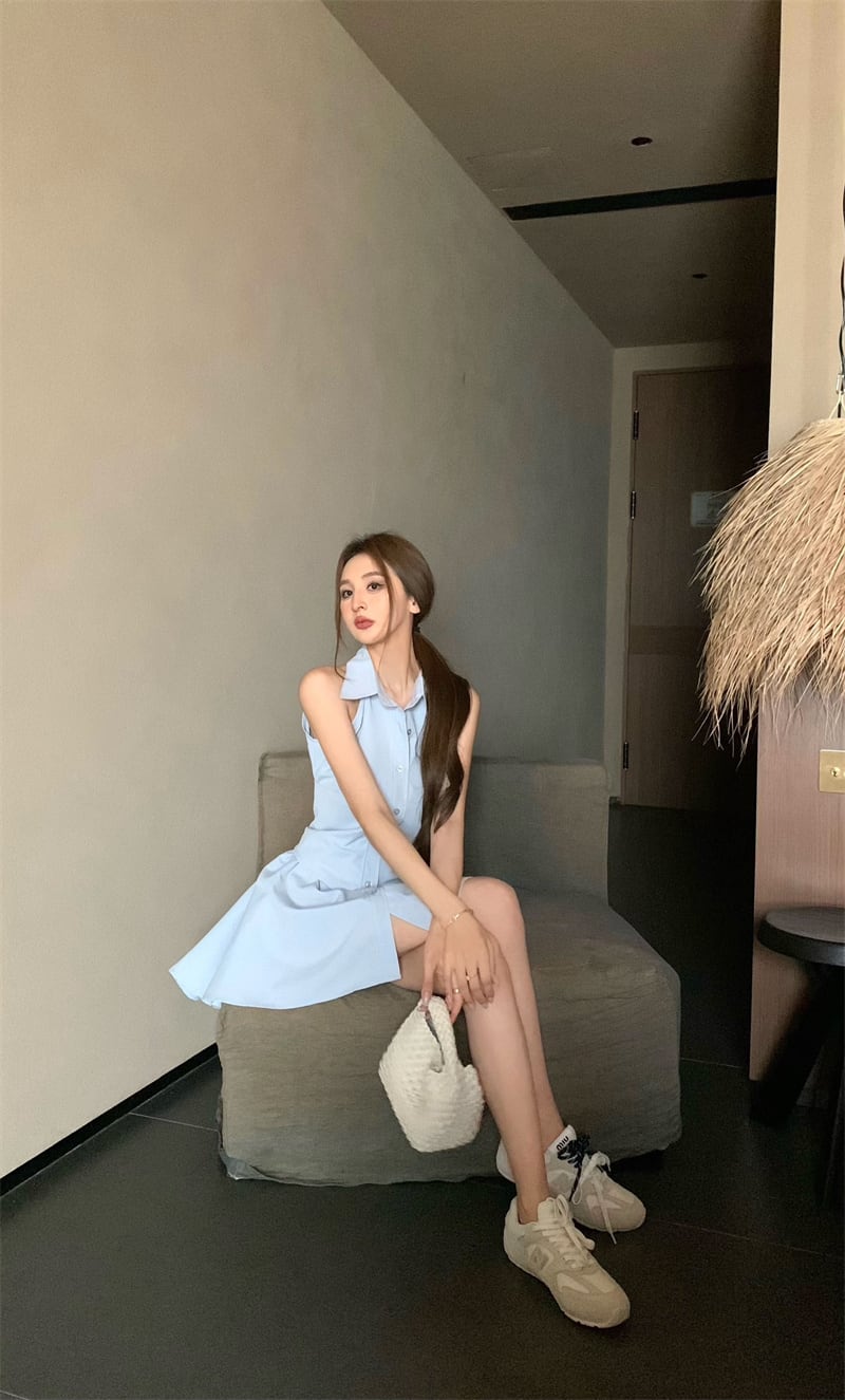 【dress】ノースリーブシャツワンピース　M24539