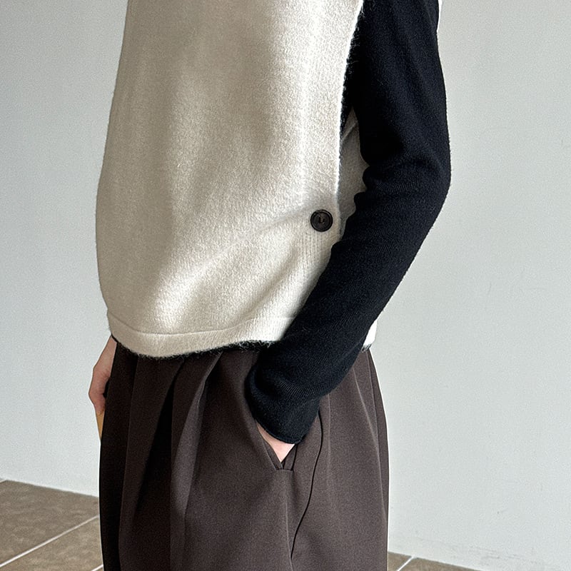 【outer】ハイネックニットベスト Q7095