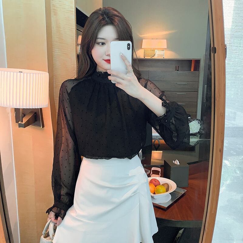 【tops】チュールコンビシャツトップス　M28709