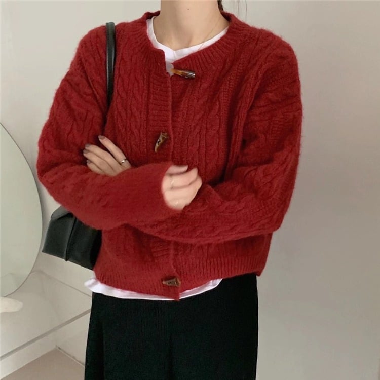 【outer】クルーネックニットカーデ　M27240