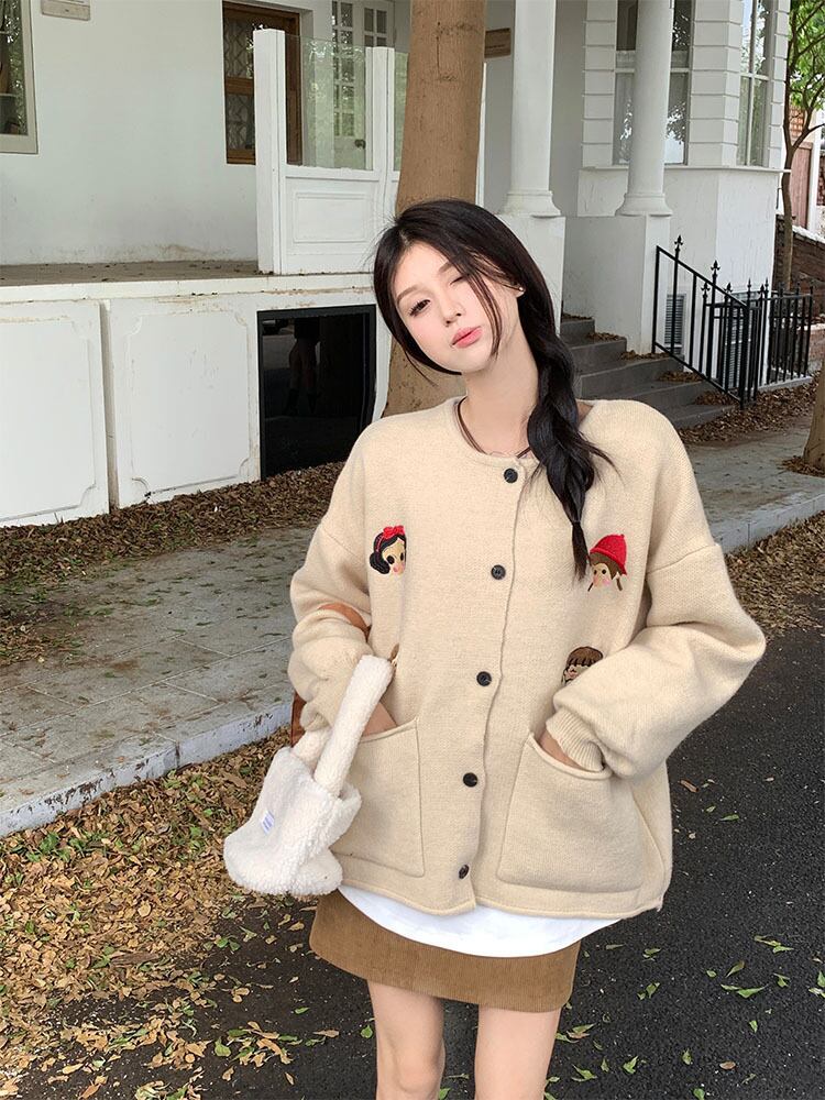 【outer】クルーネックニットカーデ　M19183