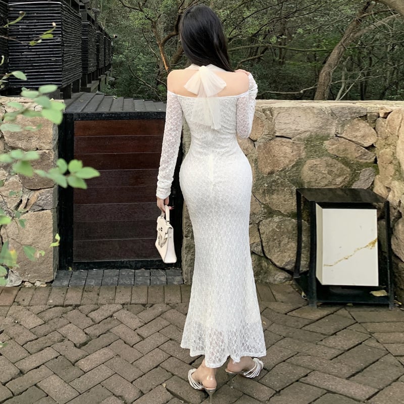 【dress】レースチュールドッキングワンピース　M27960